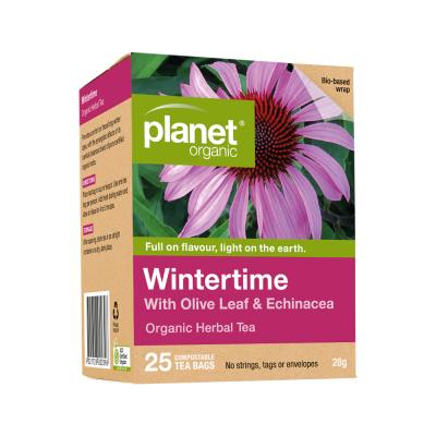 Planet Organic Organic Herbal Tea Wintertime with Olive Leaf & Echinacea x 25 Tea Bags